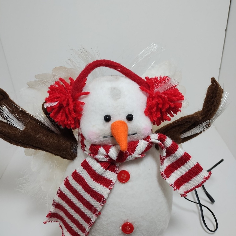 Vintage December Home 11" Fiber Optic Pre-Lit Snowman Angel‎ Original Box Tested - Picture 3 of 9